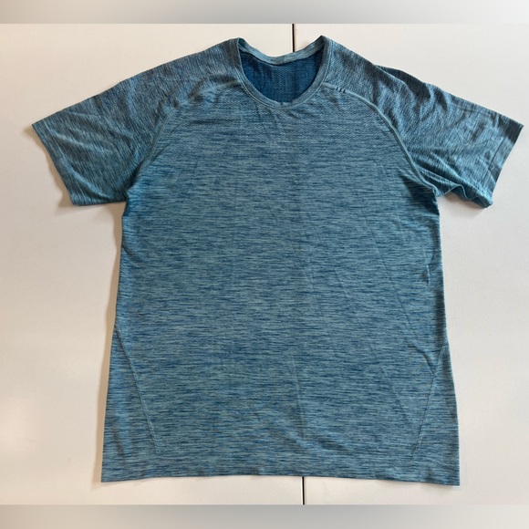 Lululemon Metal Vent Tech T Shirt Heathered  Blue Get Outside Dirty Mens Size M - Picture 1 of 13